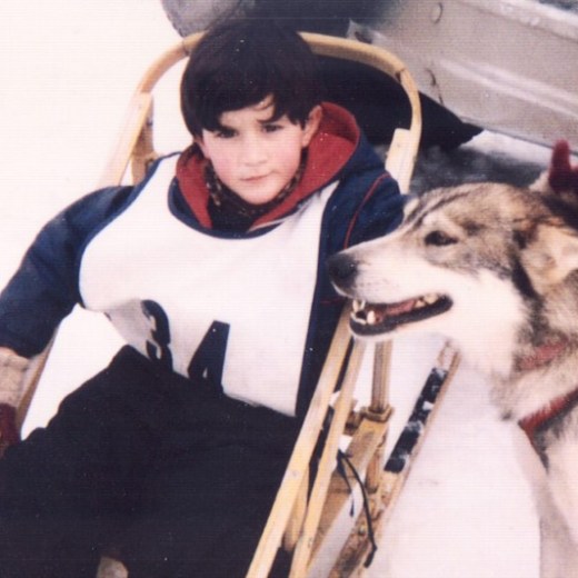 a person holding a dog